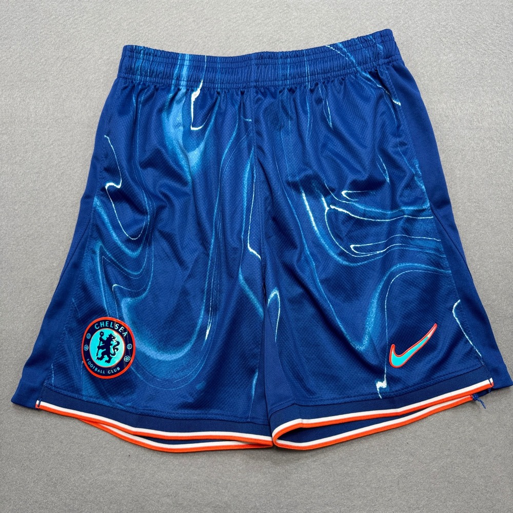 Nike Chelsea FC Shorts Men's Medium Blue Swoosh Mesh Soccer Athletic Training